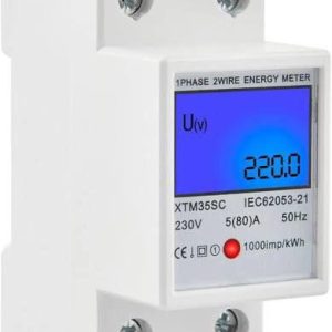 Single-Phase DIN-Rail Meter with Blue LCD